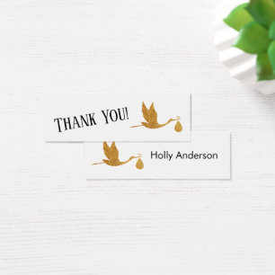 Visite Cartes d'insertion de Merci simple Faux Gold Stork