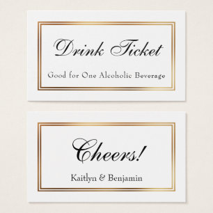 Visite Cartes d'insertion de tickets pour boissons blanch