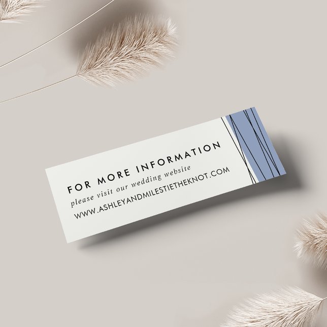 Visite Cartes du site Web Mariage de la ligne | Acier ble (Créateur téléchargé)