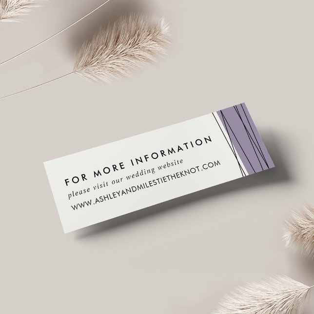 Visite Cartes du site Web Mariage de la ligne | Grey Lila (Créateur téléchargé)