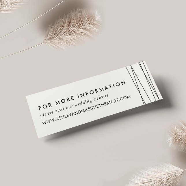 Visite Cartes du site Web Mariage de la ligne | Noir et b (Créateur téléchargé)