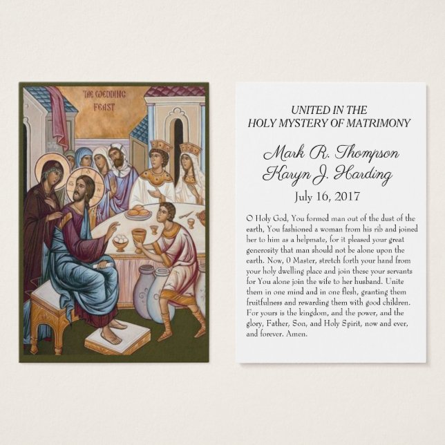 Visite Cartes sacrées de mariage de rite pascal orthodoxe (Devant & derrière)