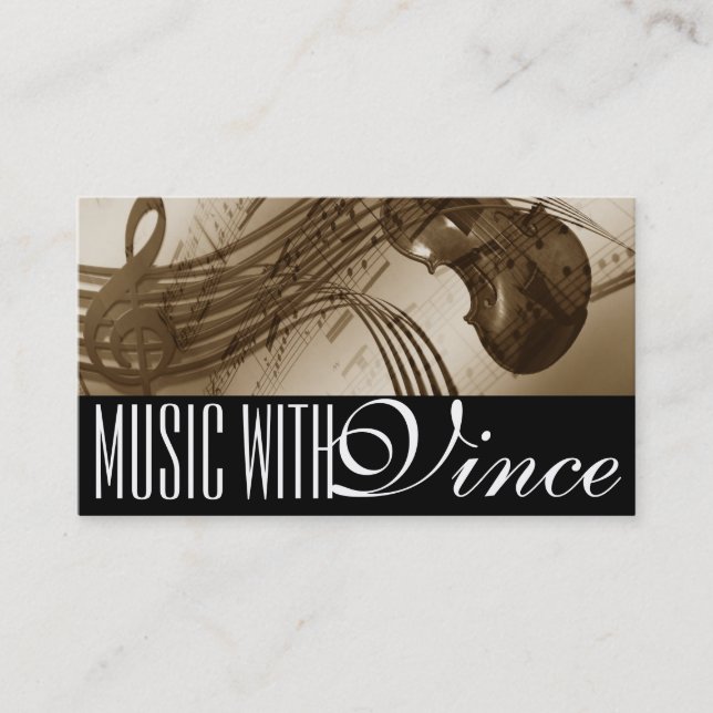 Visite Cello Violin Instructeur Music Studio Carte de vis (Devant)