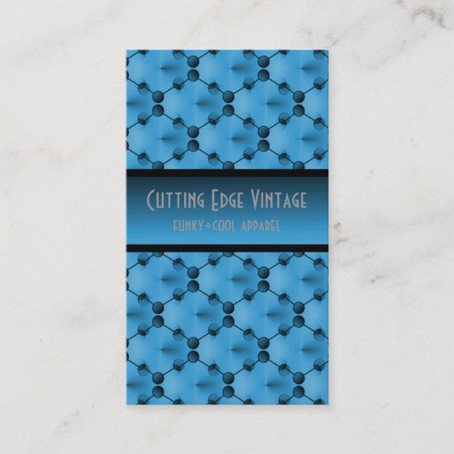 Visite Cercles funk rétro Carte de visite, bleu clair (Devant)