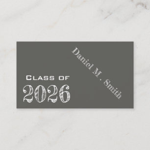 Visite Chalkboard look 2026 - carte de nom de graduation