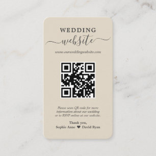 Visite Charm QR Code Photo Mariage Site Internet Carte de