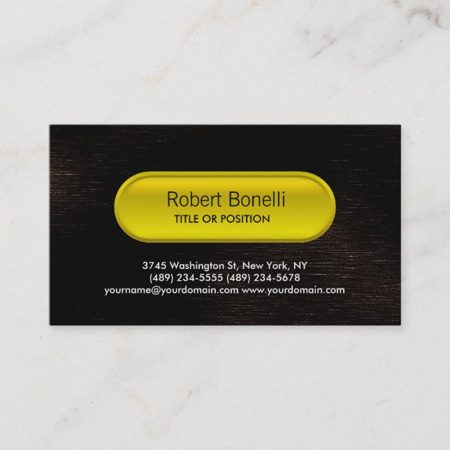 Visite Charme attrayant Brown Bouton jaune Carte de visit (Devant)