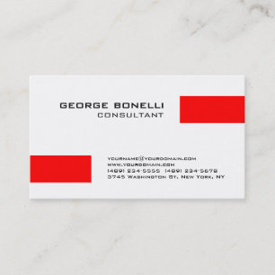 Visite Charme Red Stripes White Consultant Carte de visit