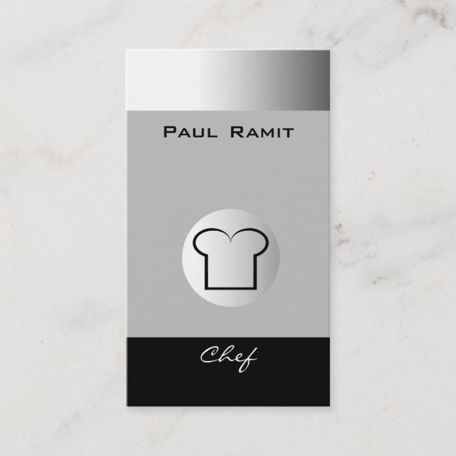 Visite Chef blanc noir argenté de BW 12 de carte de (Devant)