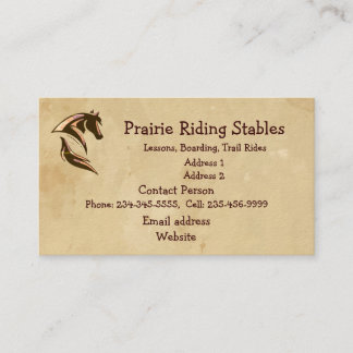 Visite Cheval Personnalisé Étables À Cheval Carte de visi