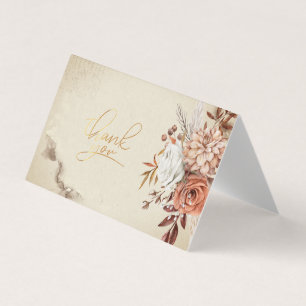 Visite Chic Aquarelle Fleurs d'automne Carte de remerciem