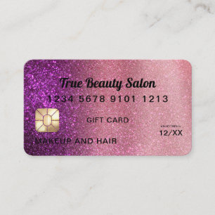 Visite Chic Violet Parties scintillant Carte de crédit Ce
