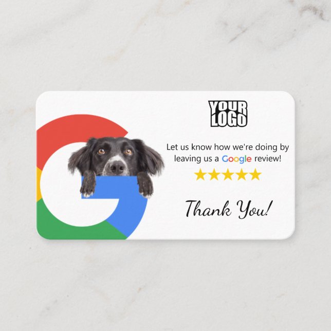 Visite Chien Garderie Google Revoir modèle de carte de vi (Devant)