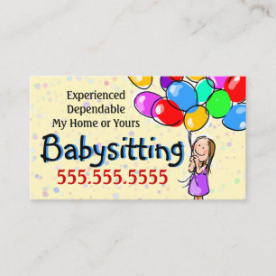 Visite Childcare. Garde d'enfants. Carte de promo de soin