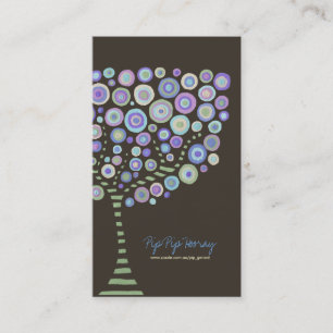 Visite Chocolat de chaux Purple Retro Tree Carte de visit