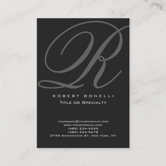 Visite Chubby Moderne Calligraphie Monogramme Carte de vi (Devant)