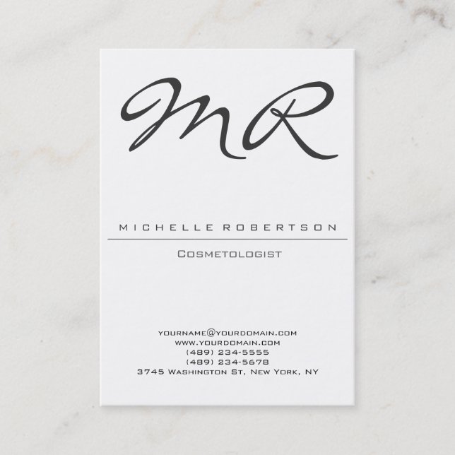 Visite Chubby Moderne Monogramme Cosmetologue Carte de vi (Devant)