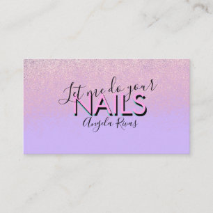 Visite Citation du salon Nails Violet rose Carte de visit