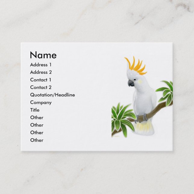 Visite Citron Crested la carte de profil de cacatoès (Devant)