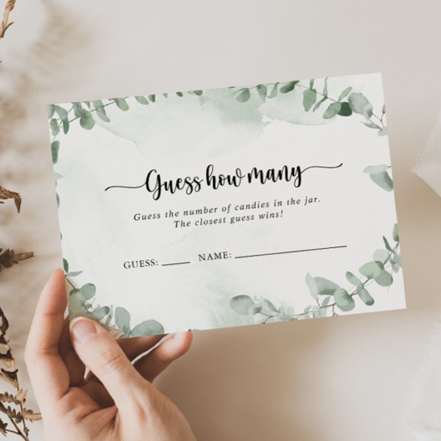 Visite Classic Eucalyptus Devinez Combien De Carte De Jeu (Créateur téléchargé)