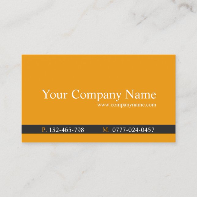 Visite Classic Orange & Grey Professionnel - Carte de vis (Devant)