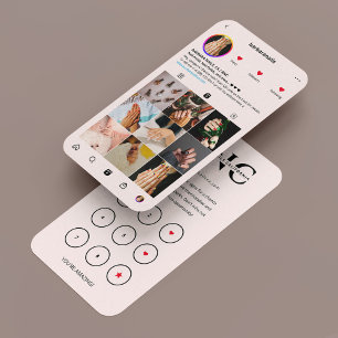 Visite Clou Artiste Salon rose Instagram Carte de fidélit