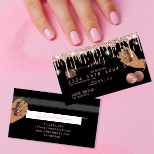 Visite Clous Technicien Carte de crédit Styled Rose Gold 