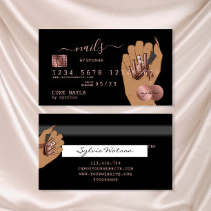 Visite Clous Technicien Carte de crédit Styled Rose Gold 