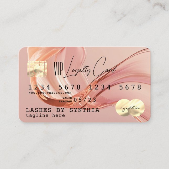 Visite Code QR Blush Modern Business Loyalty Carte de cré (Devant)