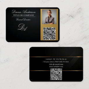 Visite code qr carte de visite, modifiable, or noir, foto