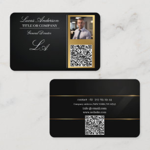 Visite code qr carte de visite, modifiable, or noir, foto