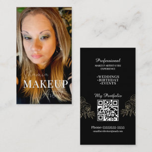 Visite Code QR Carte photo de maquillage professionnel