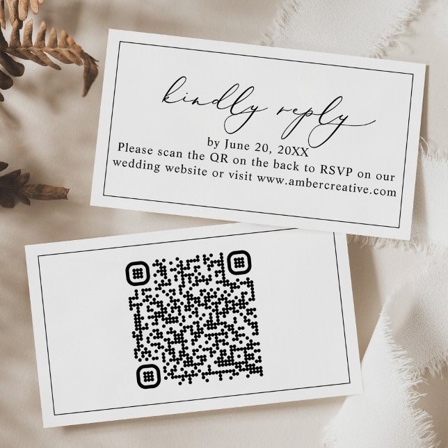 Visite Code QR minimal moderne Mariage carte de boîtier R (Créateur téléchargé)