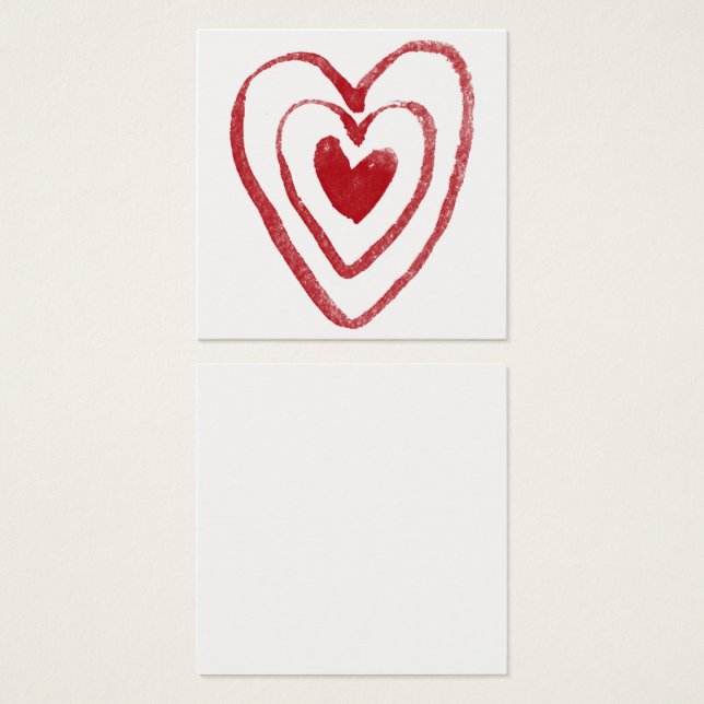 Visite Coeurs de nidification simple et rouge 9 Cartes de (Devant & derrière)