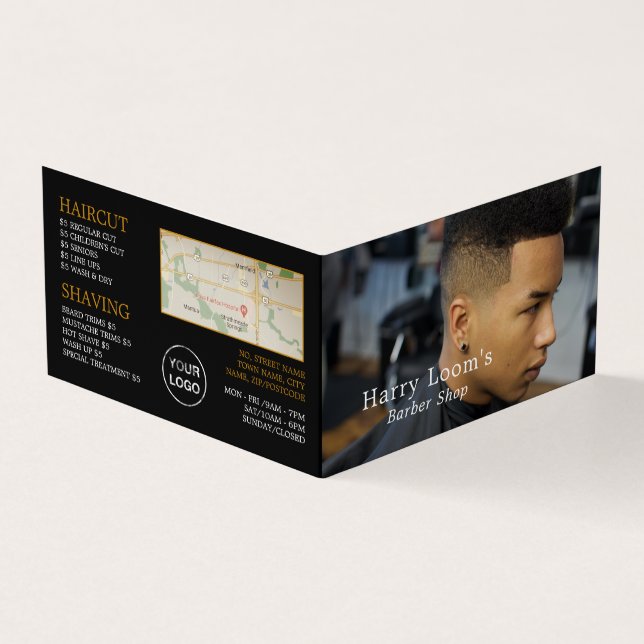 Visite Coiffeuse tendance, Barbiers hommes, Carte de fidé (Extérieur)