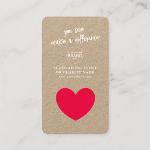Visite Collecte de fonds Charity Event Rustic Logo Carte
