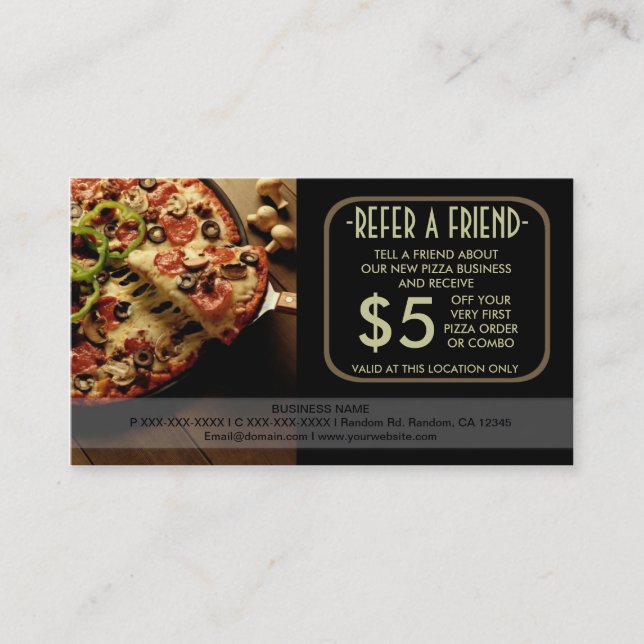 Visite Commerce de pizza classique renvoyer une carte d'a (Devant)