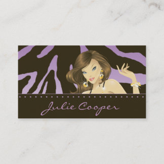 Visite Composez le zèbre pourpre de femme de carte de