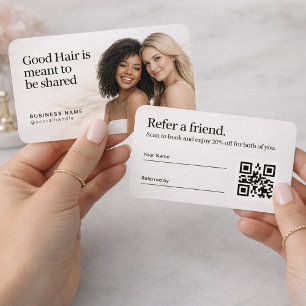 Visite Conception de carte de référence photo pour cheveu