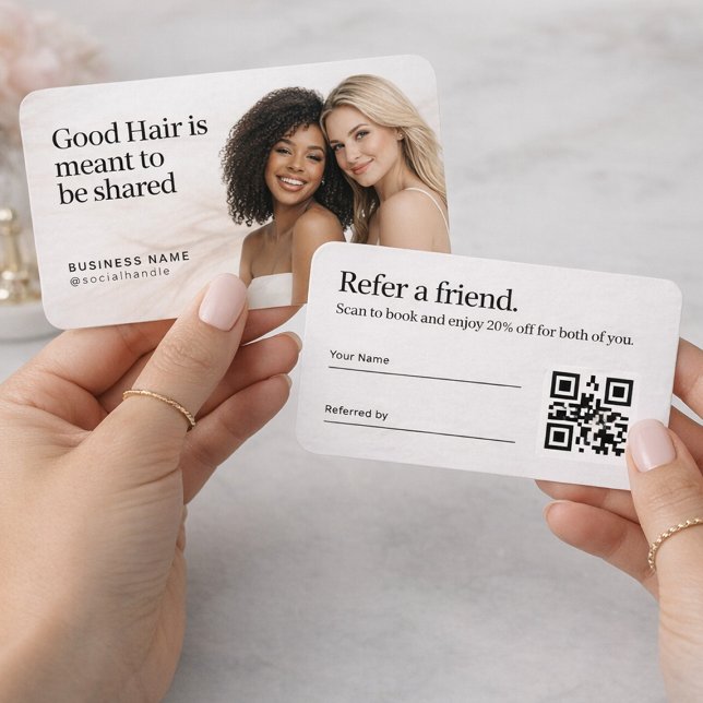 Visite Conception de carte de référence photo pour cheveu (Créateur téléchargé)