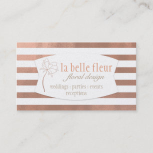 Visite Conception florale de rayure rose d'or : Carte de