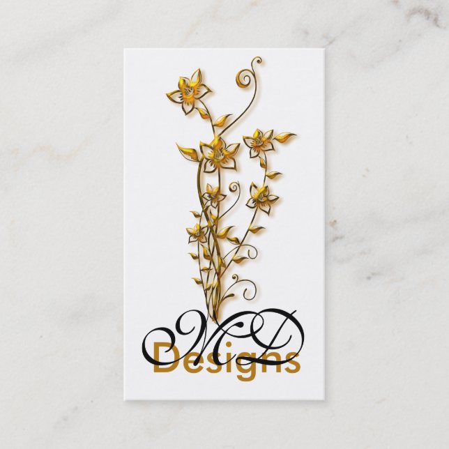 Visite Conception graphique de fleur d'or : : Carte de (Devant)