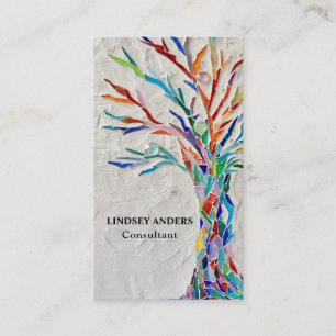 Visite Consultant Arbre couleur arc-en-ciel Carte de visi
