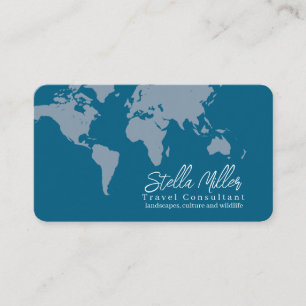 Visite Consultant de voyage Carte Mondiale sur Ocean-Blue