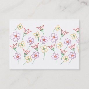 Visite Contours de fleurs colorées Coloris Carte de visit