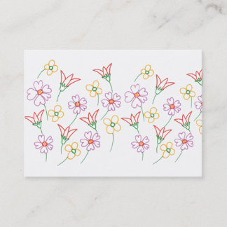 Visite Contours de fleurs colorées Coloris Carte de visit