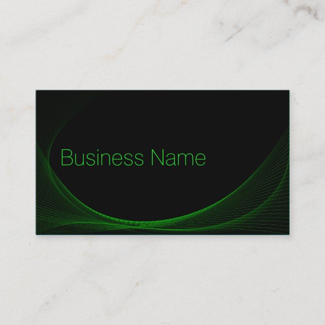 Visite Cool Black & Lime Green Wireframe - Carte de visit (Devant)