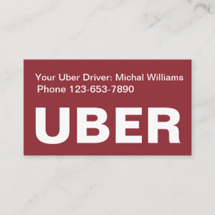 Visite Cool simple Uber Driver Ride Hailing Carte de visi