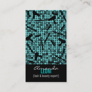 Visite Cool Turquoise Salon de cheveux Glam Carte de visi
