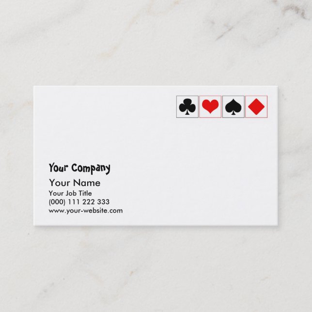 Visite Costumes de carte de jeu (Devant)